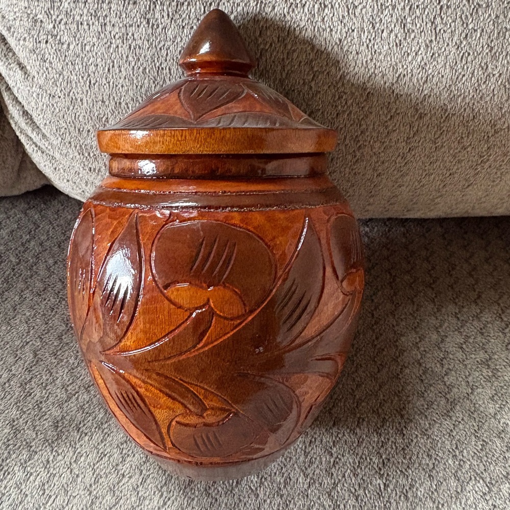 Jamaican hand carved vase